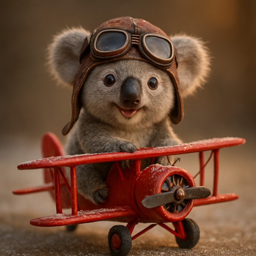 tk6666 ব্র্যান্ডের লাল প্রপেলার বিমানে আকাশে উড়ে যাচ্ছে কার্টুন-শৈলীর পাইলট